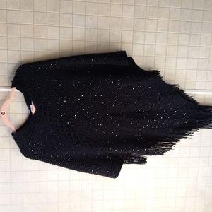 Ardene black sparkle poncho